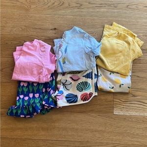 Hanna Andersson shorts and shirts Bundle, 6 pieces size 5-6/7.